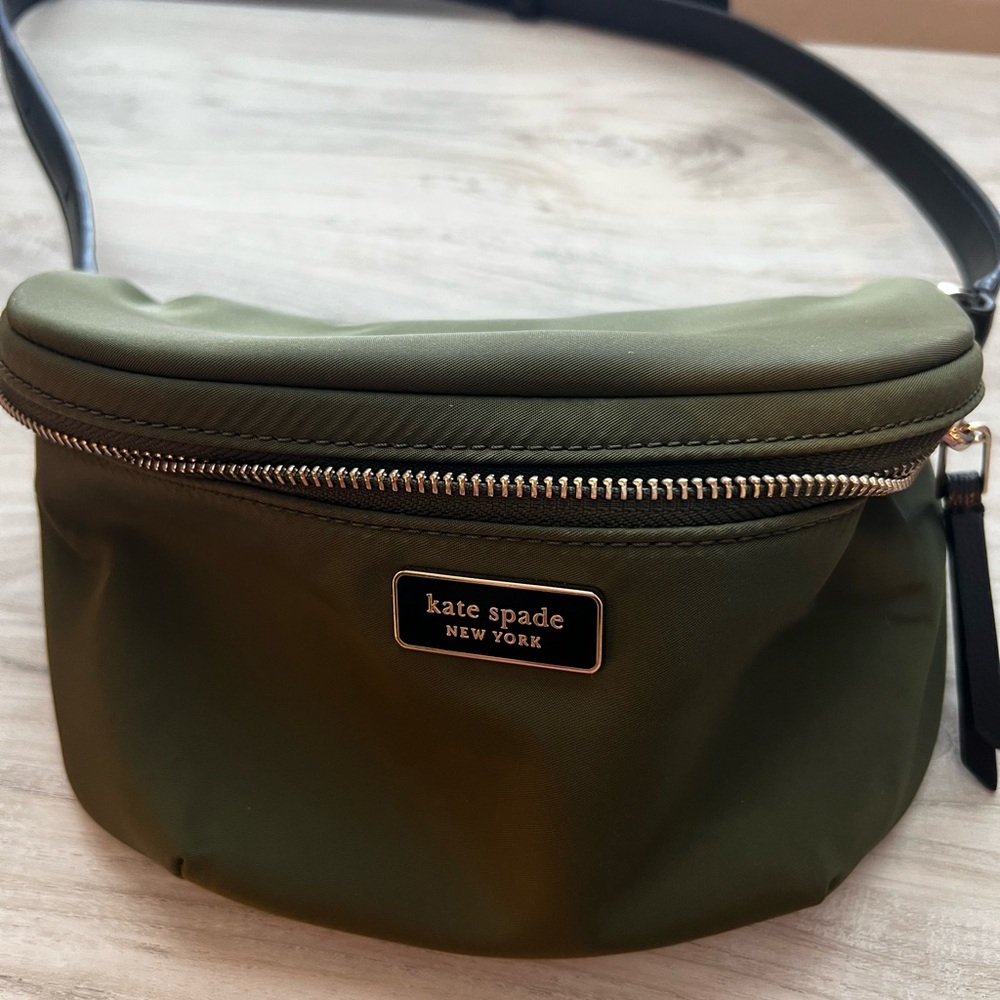 Kate Spade Olive Green Belt Bag w/ card wallet